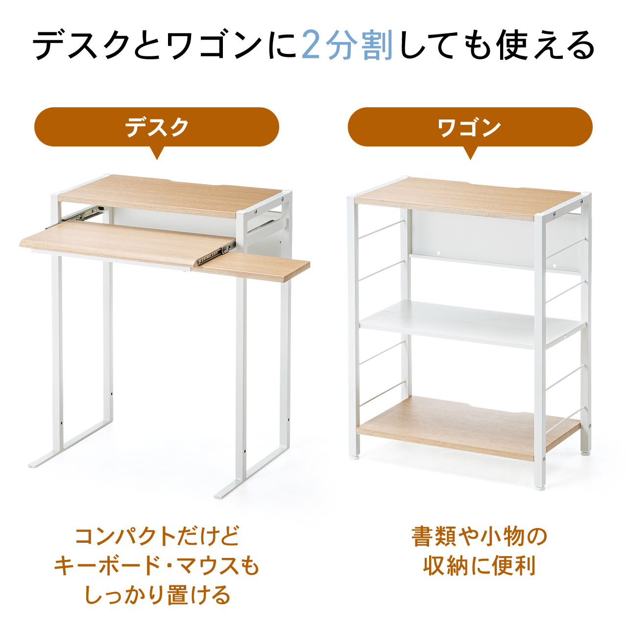 SANWA SUPPLY パソコンデスク 62cm幅 収納一体型 机 おしゃれ SANWA SUPPLY パソコンデスク 62cm幅 収納一体型 机 おしゃれ