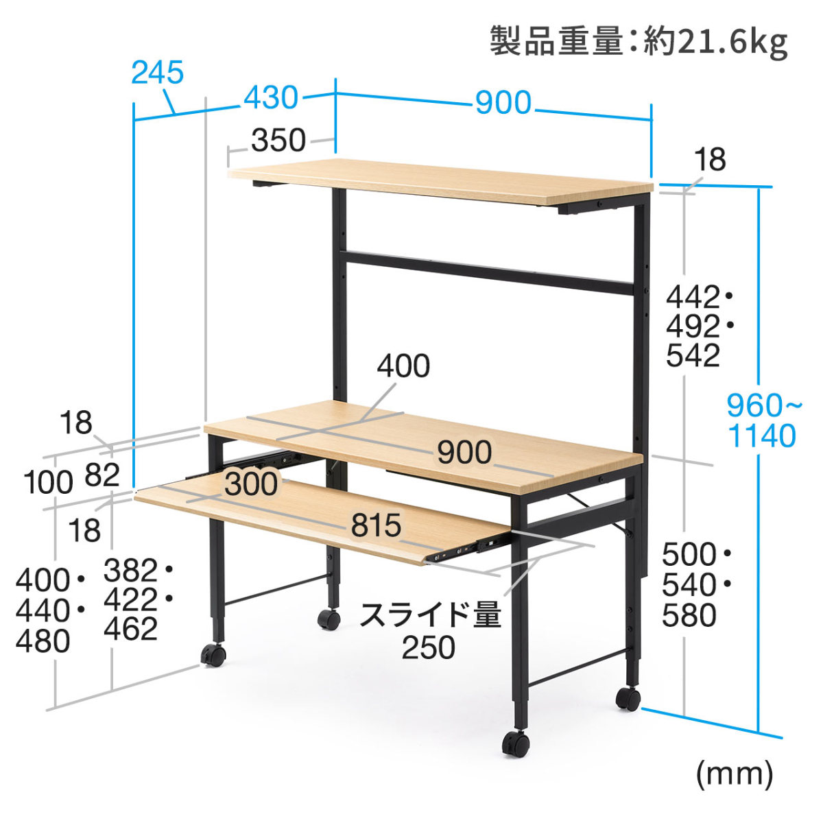 ローデスク 90cm幅 パソコンデスク ロータイプ デスク 収納 ラック 棚