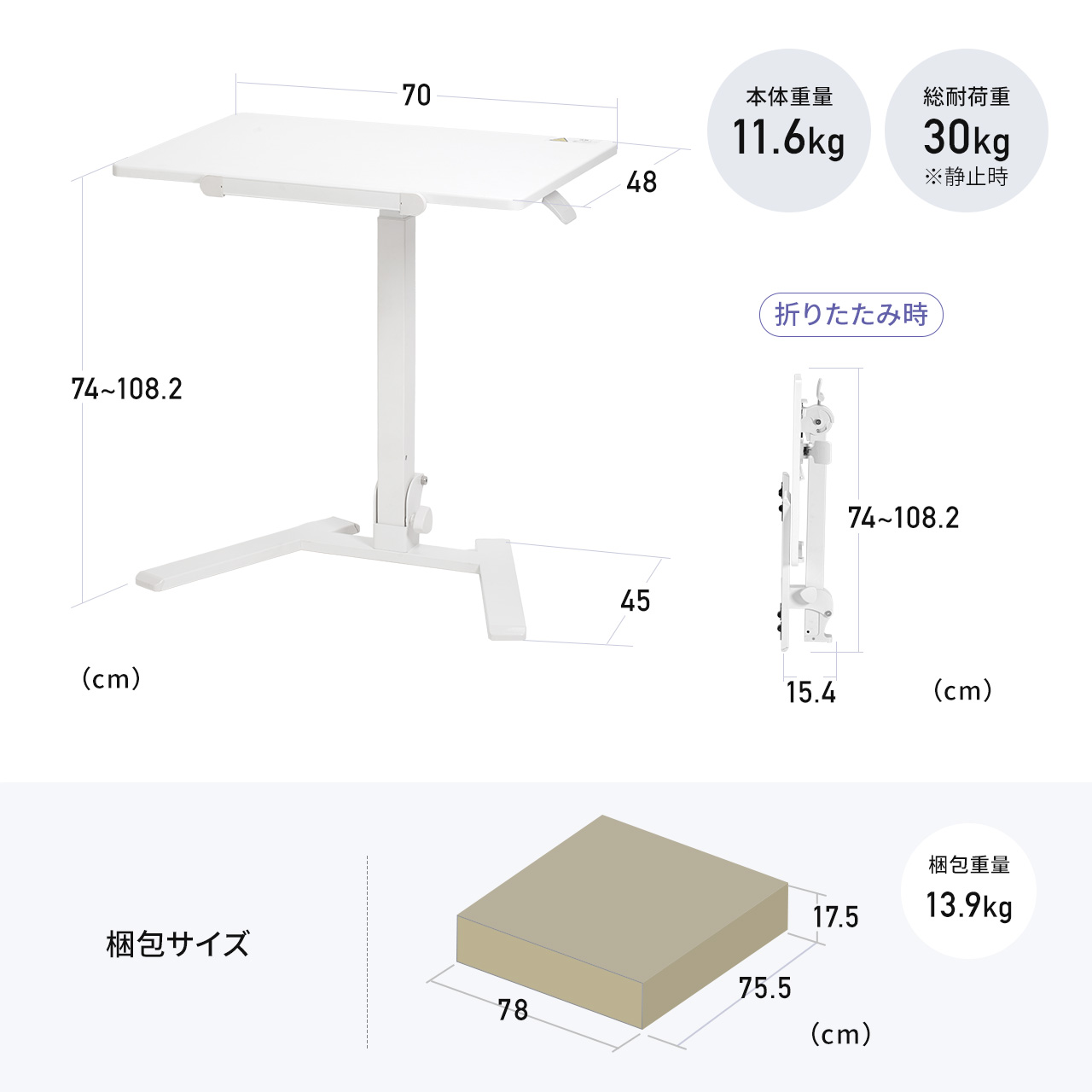 SANWA SUPPLY（サンワサプライ） スタンディングデスク 折り畳み