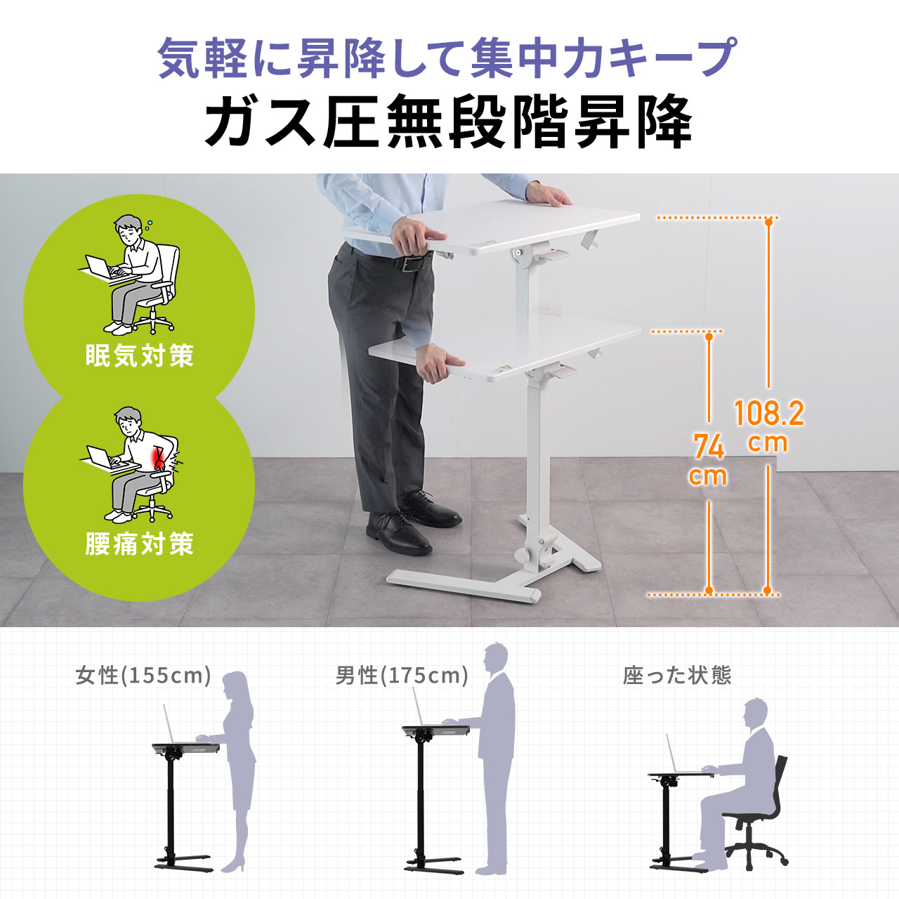 SANWA SUPPLY（サンワサプライ） スタンディングデスク 折り畳み