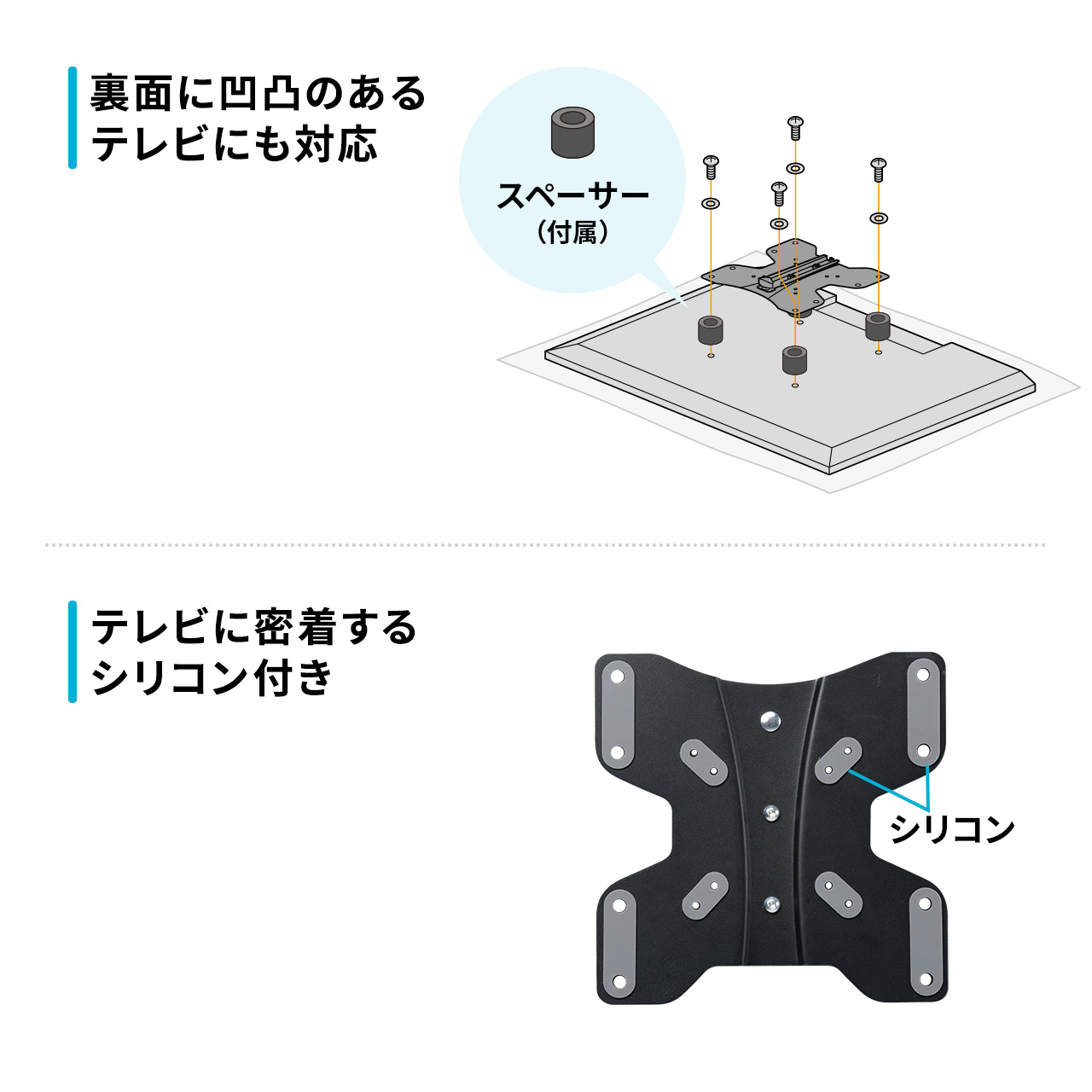 モニター 壁掛け金具 アーム 壁面固定 ディスプレイアーム 壁掛け テレビ TV 壁面 取付け 設置 壁付 水平 3関節 耐荷重30kg 43インチ 43型 対応 100-LASM007｜sanwadirect｜11