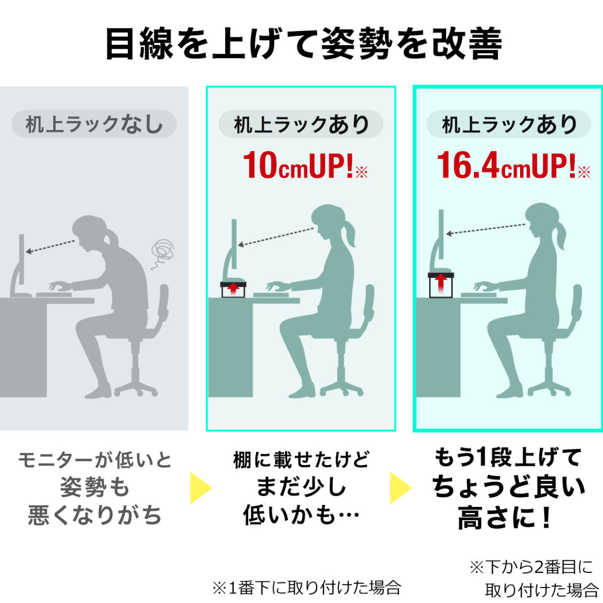 モニター台 机上台 幅110cm クランプ固定 机上ラック 2段 パソコン台