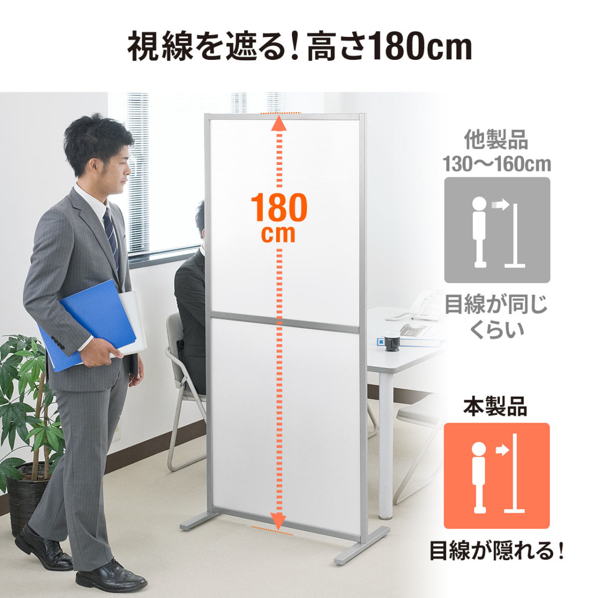 パーテーション オフィス 自立式 パーティション 3枚セット 半透明 間仕切り 高さ180cm 衝立 間仕切り 目隠し 飛沫防止  :100-SPT013-3:サンワダイレクト - 通販 - Yahoo!ショッピング