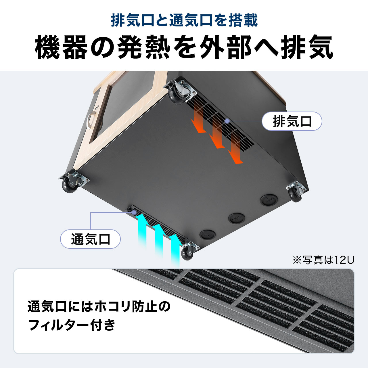 防音ラック 騒音低減ラック 19インチ 24U 中型 AVシステム 音響機器 奥行78.2cm 高さ126cm サンワサプライ製 100-SV036の画像
