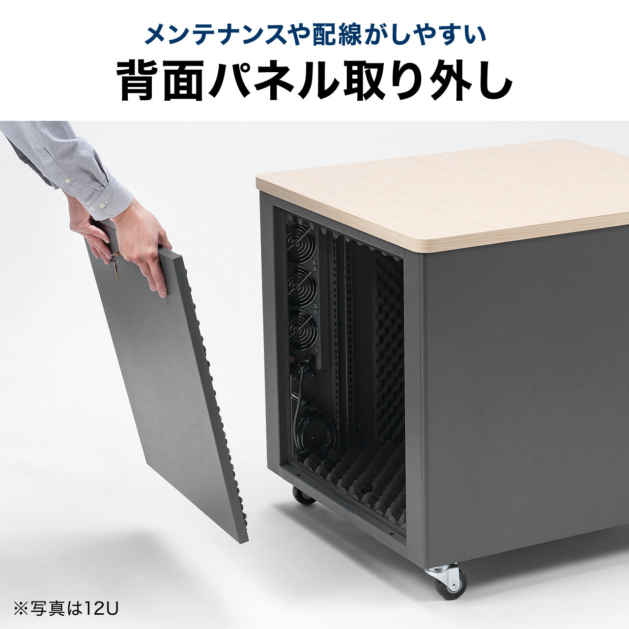 防音ラック 騒音低減ラック 19インチ 24U 中型 AVシステム 音響機器 奥行78.2cm 高さ126cm サンワサプライ製 100-SV036の画像
