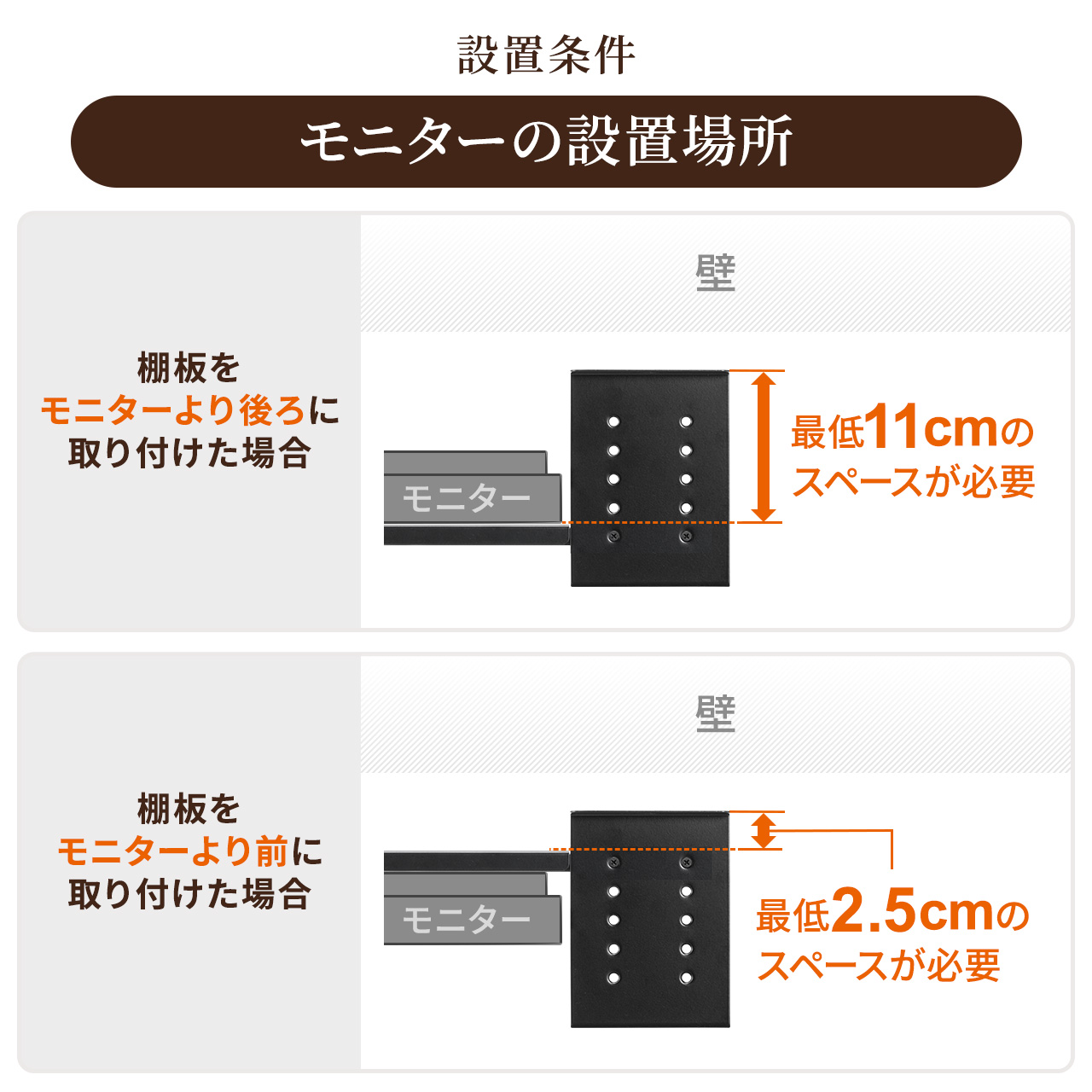 スピーカースタンド VESA取り付け モニター 2ch 収納 24から37インチ