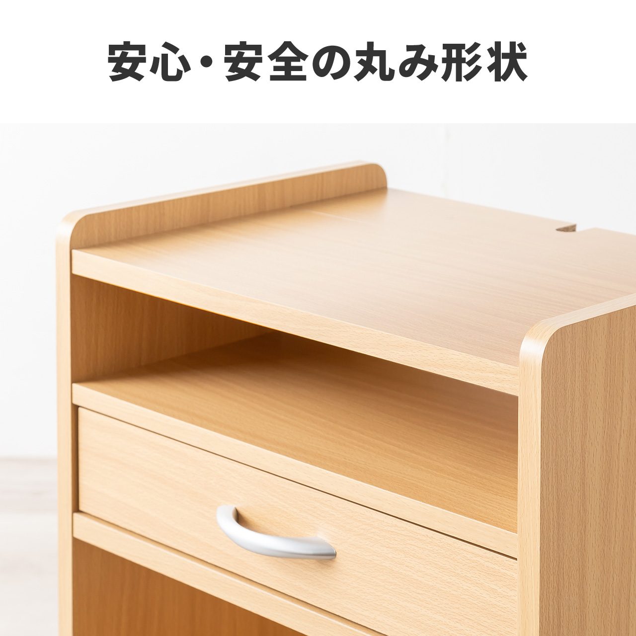 SANWA SUPPLY ファイルワゴン 2段 キャスター付き 引き出し A4