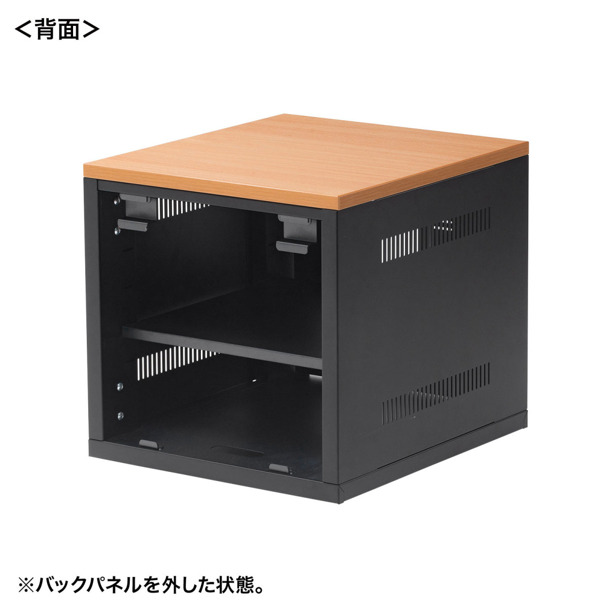小型機器収納ボックス 幅40cm 高さ40cm 奥行45cm 木目天板 オフィスワゴン、脇机