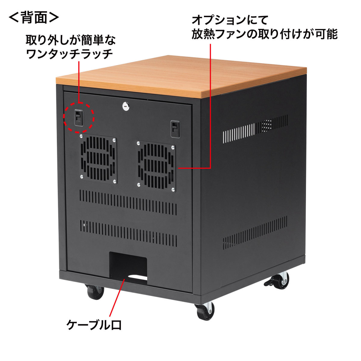 機器収納ボックス 幅45cm 高さ60cm 奥行50cm 木目天板 101 SBOX005BKM :101 SBOX005BKM:サンワダイレクト