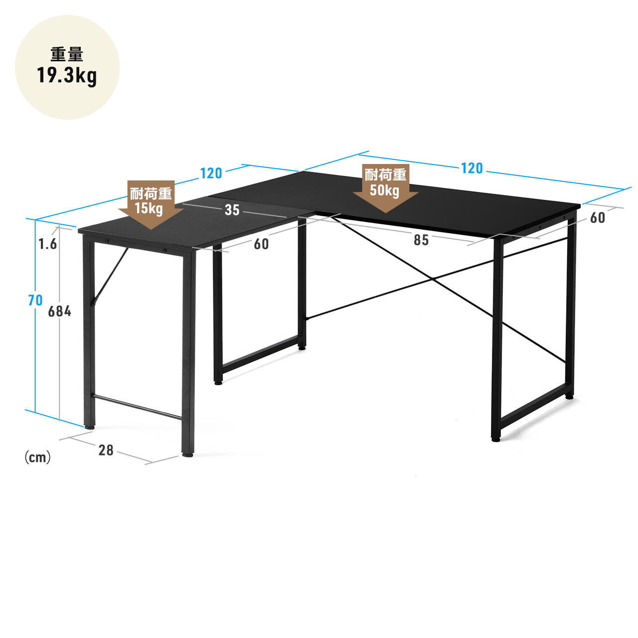 SANWA SUPPLY（サンワサプライ） L字デスク パソコンデスク ゲーミング