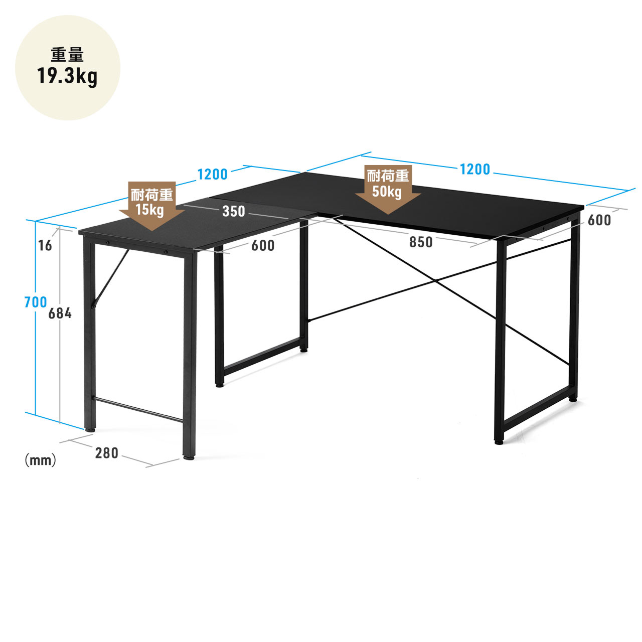SANWA SUPPLY（サンワサプライ） L字デスク パソコンデスク ゲーミング