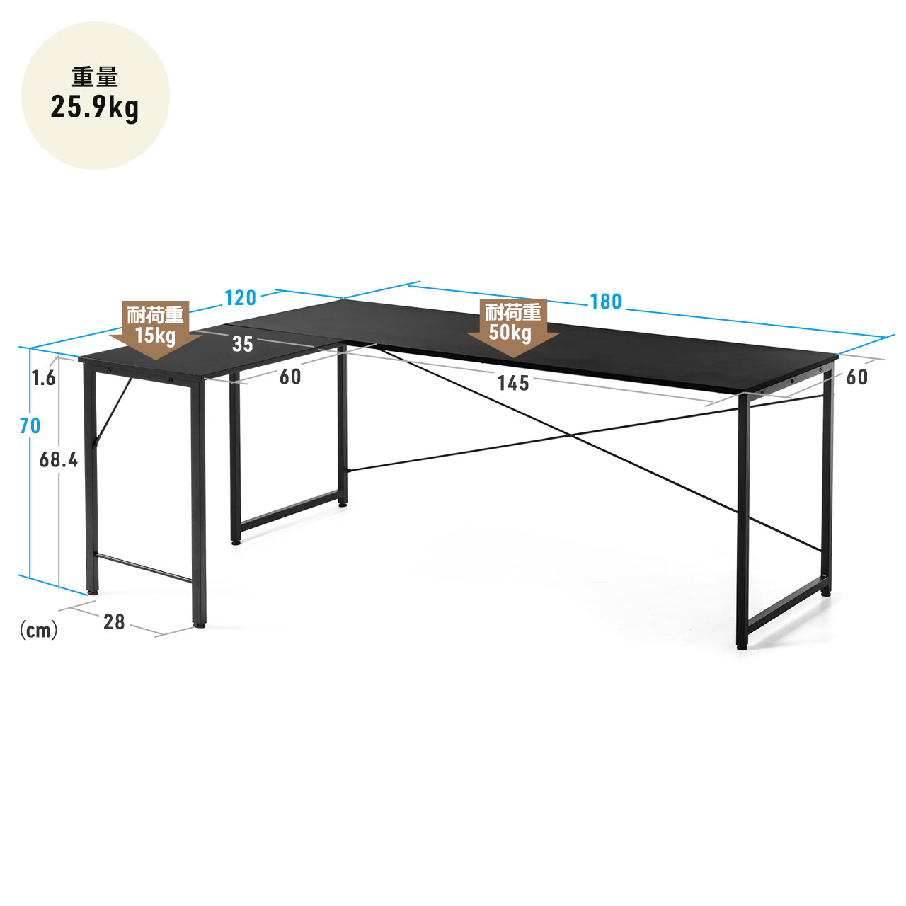 SANWA SUPPLY（サンワサプライ） L字デスク パソコンデスク ゲーミング