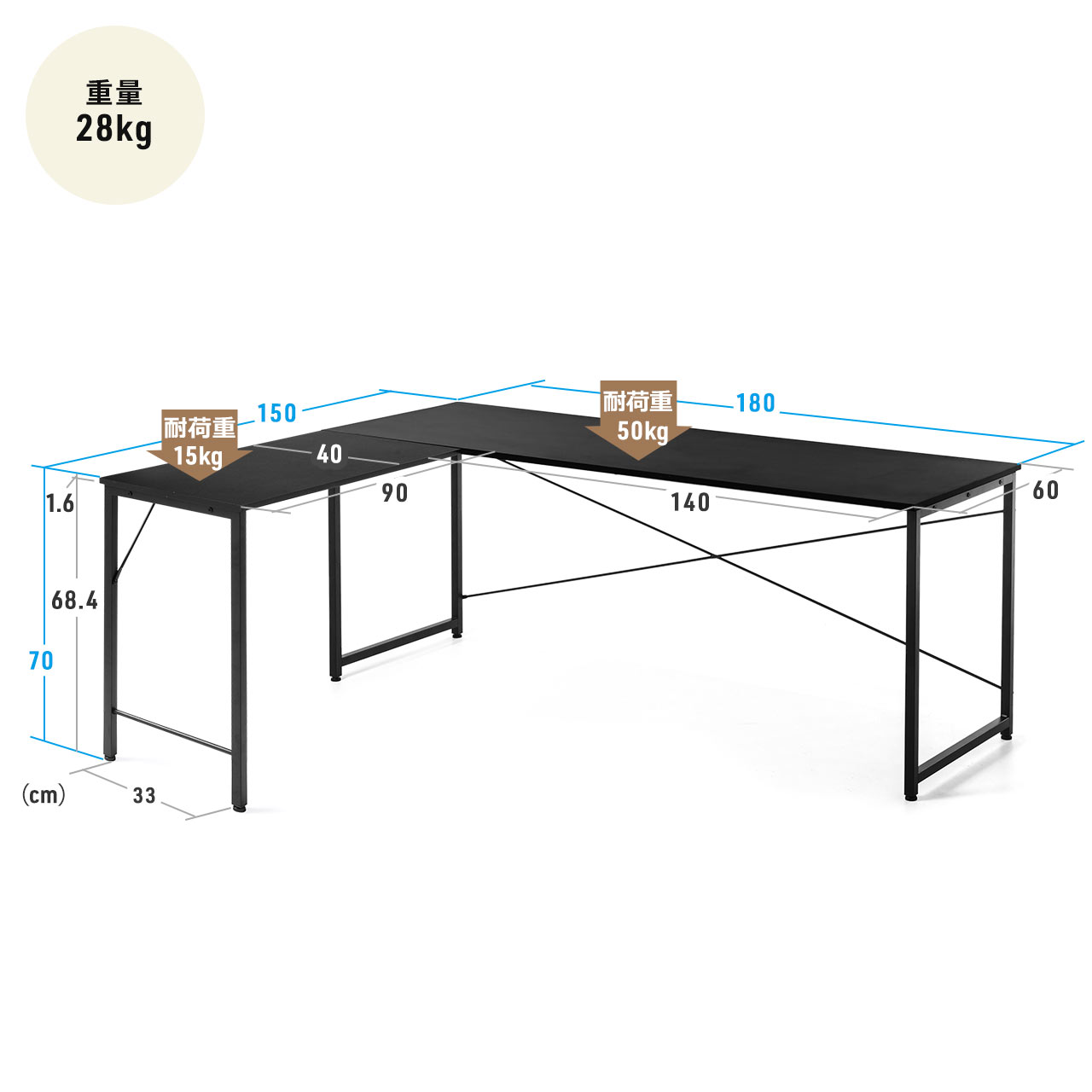 SANWA SUPPLY（サンワサプライ） L字デスク パソコンデスク ゲーミング