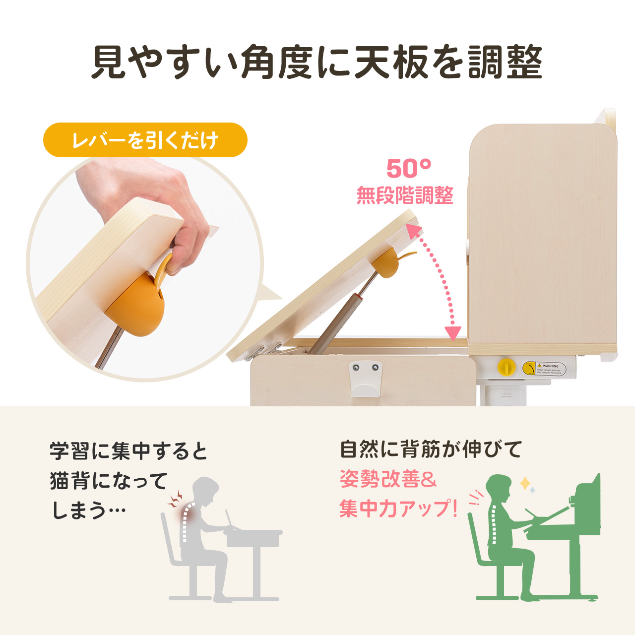 SANWA SUPPLY（サンワサプライ） 学習机 学習椅子セット品 勉強机 多