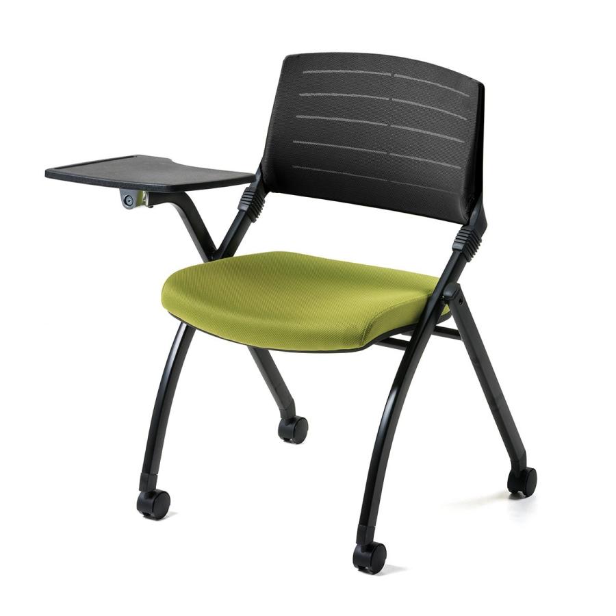 パイプ椅子 テーブル付き メモ台付き 折りたたみ椅子 会議椅子 ミーティングチェア ワークチェア スタッキング メッシュ 低反発 2脚セット 150-SNC123MA2｜sanwadirect｜20