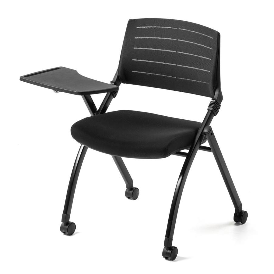 パイプ椅子 テーブル付き メモ台付き 折りたたみ椅子 会議椅子 ミーティングチェア ワークチェア スタッキング メッシュ 低反発 2脚セット 150-SNC123MA2｜sanwadirect｜03