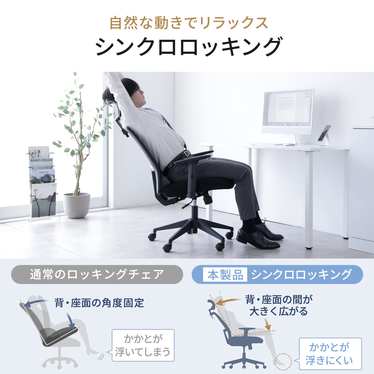 SANWA SUPPLY（サンワサプライ） オフィスチェア メッシュ ハイバック