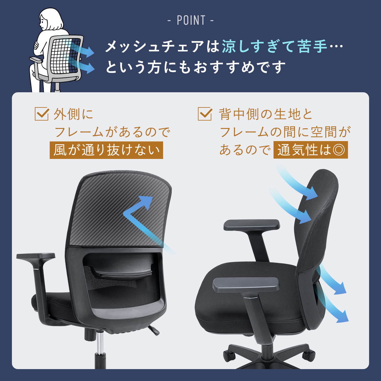 SANWA SUPPLY（サンワサプライ） オフィスチェア メッシュ チェア
