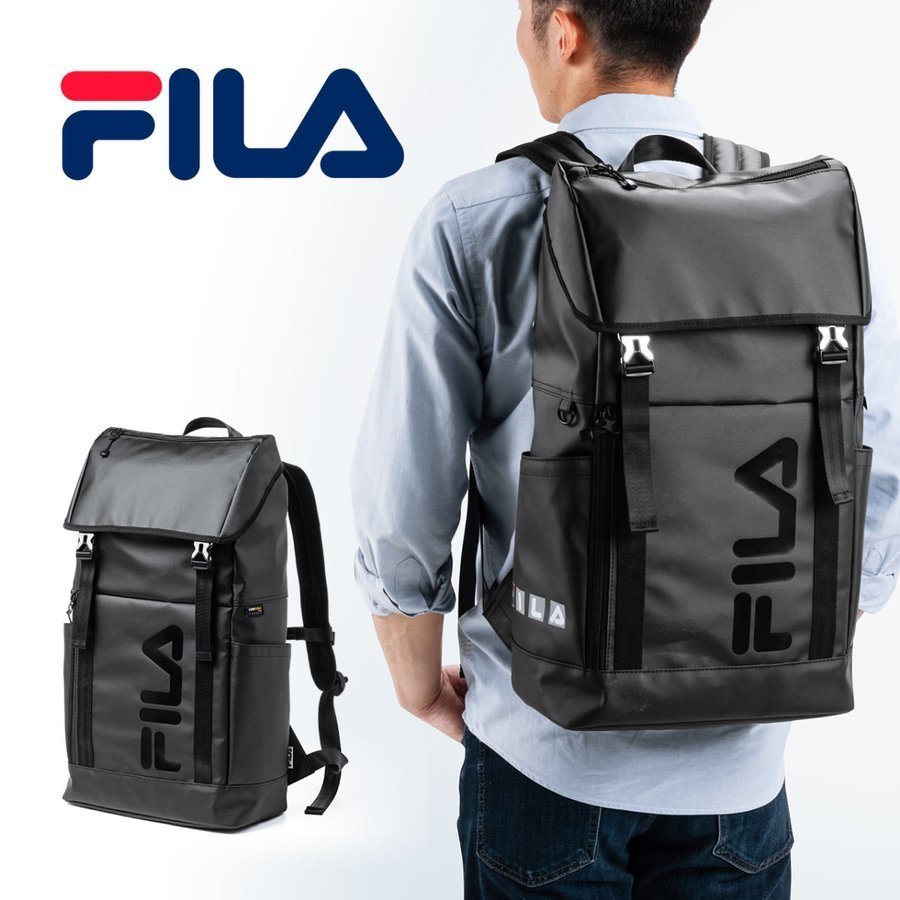 リュック メンズ リュックサック 大容量 22L 簡易防水 撥水 スクエアリュック FILA ビジネス バックパック バッグ 通勤 通学  200-BAGFLA1BK