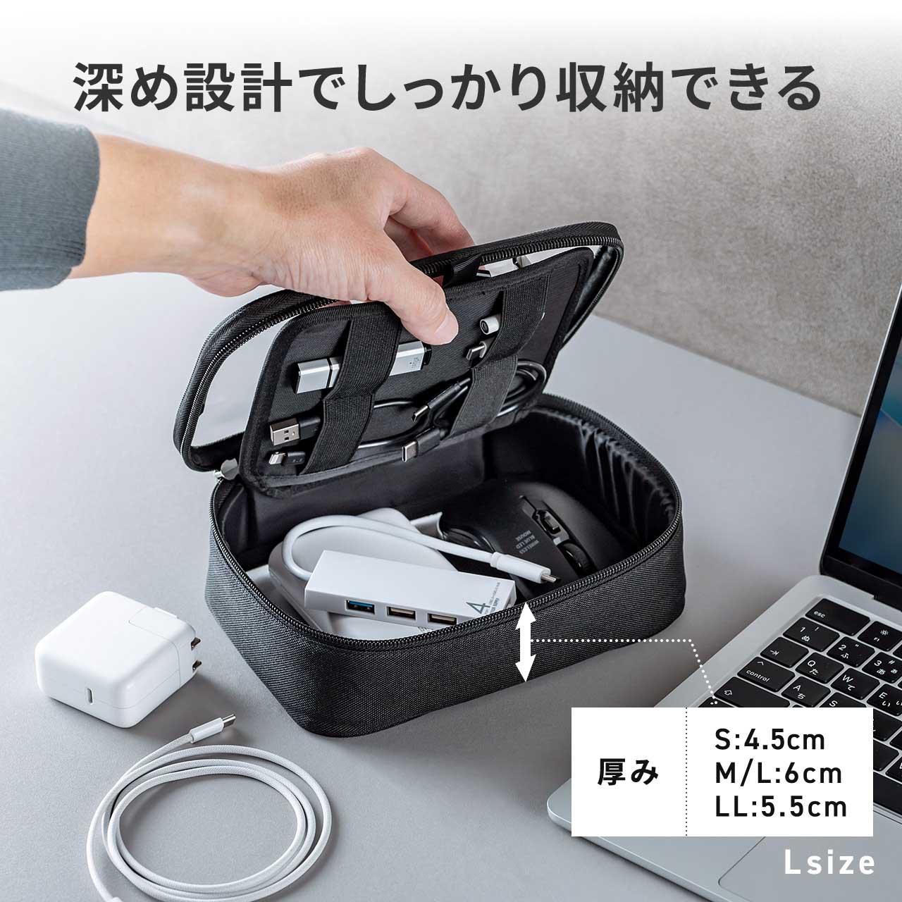 SANWA SUPPLY（サンワサプライ） ガジェットポーチ クリアポーチ 小物