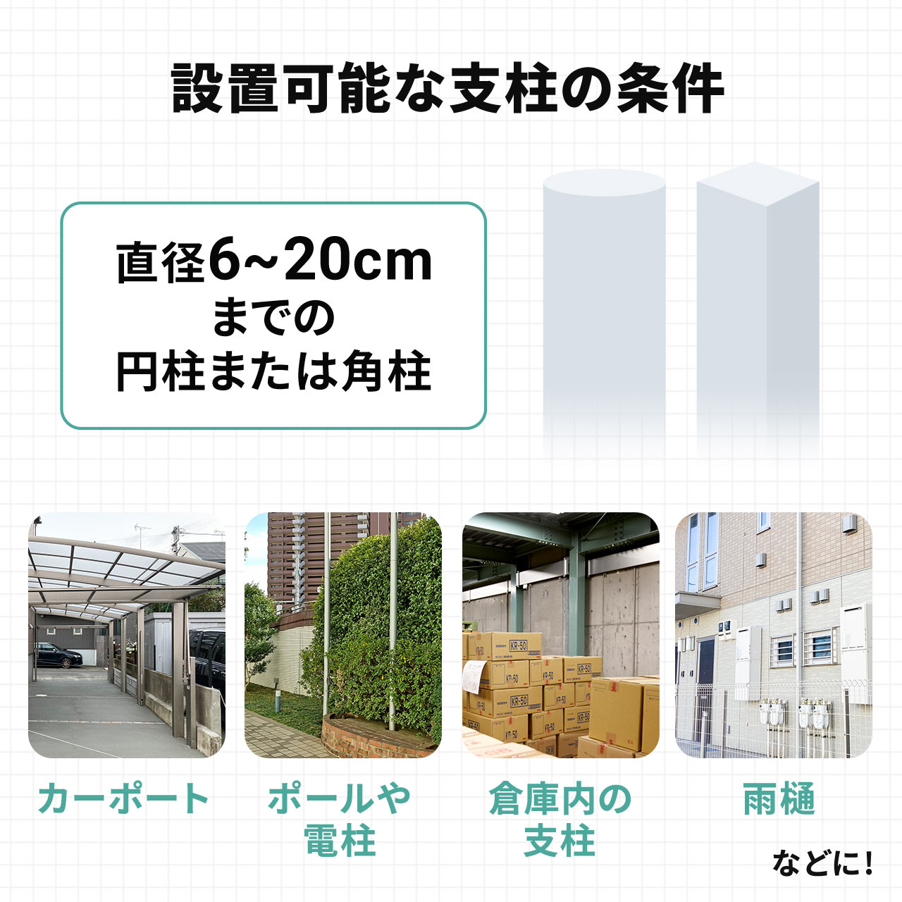 防犯カメラ 取付金具 取付 設置 センサーライト ミラー 円柱 ポール用 ダミーカメラ 監視カメラ 止め金具 ドライバー付属 工事不要 ステンレス製 200-BKT001S | SANWA SUPPLY | 06