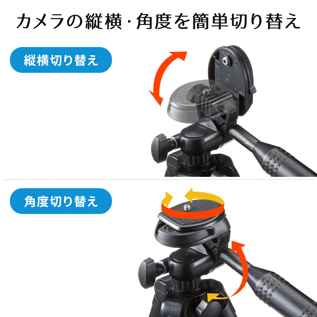 三脚 カメラ ビデオカメラ 軽量 コンパクト 4段伸縮 41cm〜125cm カメラスタンド 撮影 一眼レフ デジカメ ミラーレス WEBカメラ クイックシュー 3脚 200-CAM021N 関連画像4