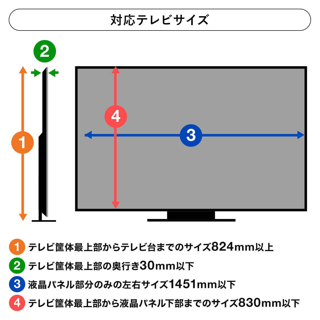 テレビ 保護パネル 液晶テレビ TV フィルター 65インチ 65型 対応 アクリル製 カバー ガード キズ防止 汚れ防止 落下防止ベルト付き 光沢 200-CRT033｜sanwadirect｜10