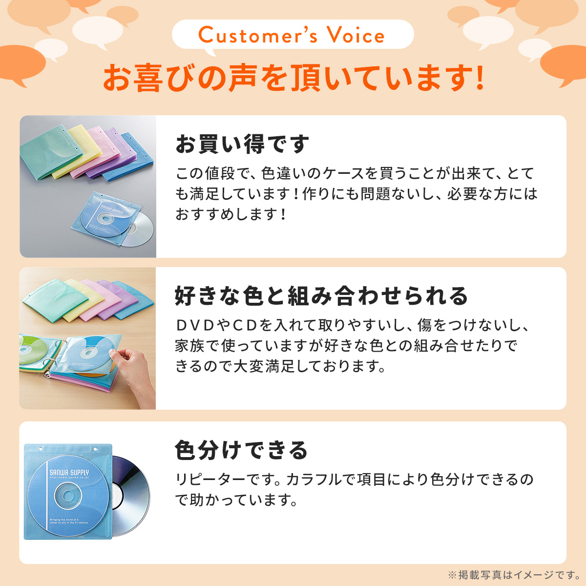 SANWA SUPPLY（サンワサプライ） 不織布ケース DVDケース CDケース 500