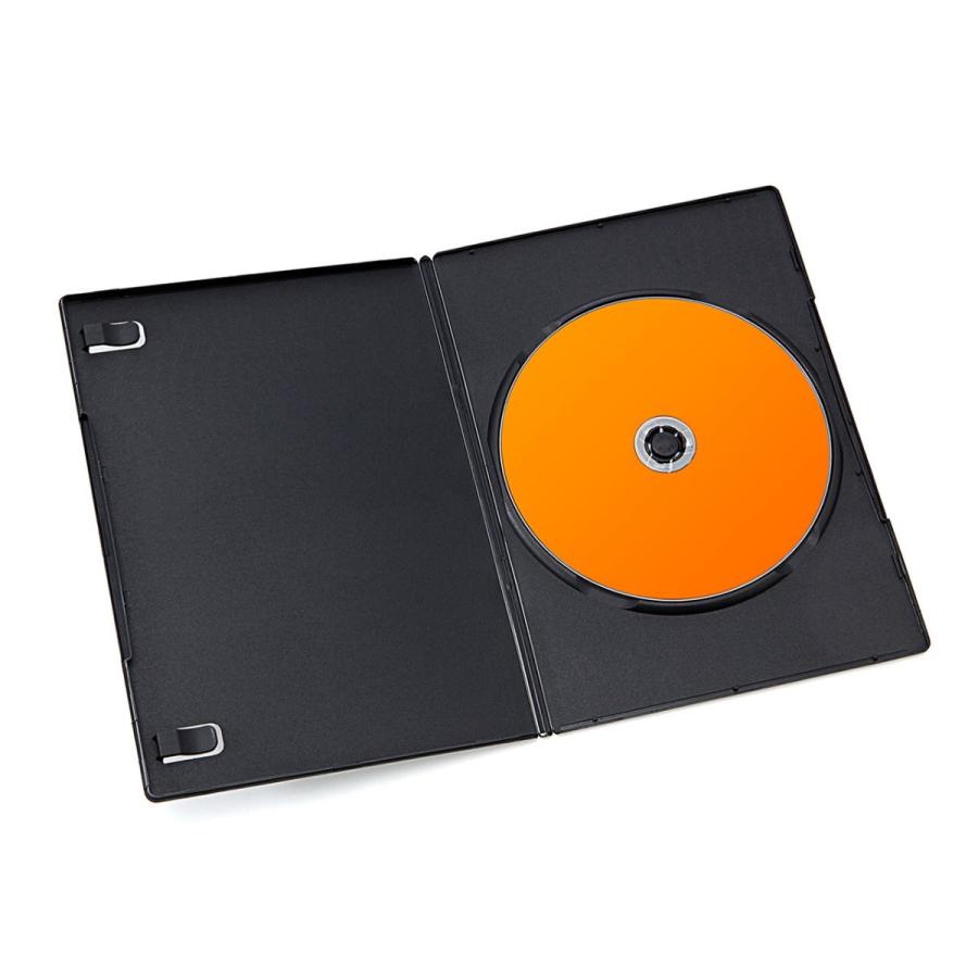 DVDケース トールケース 1枚収納 100枚セット スリム 薄型 7mm ブルーレイケース Blu-ray プラケース DVD CD BD 空ケース 200-FCD039BK-100｜sanwadirect｜04