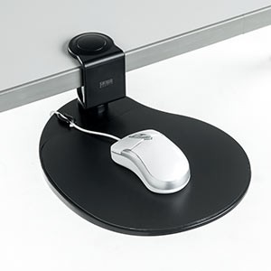マウステーブル 後付け 360度回転 クランプ式 硬質プラスチックマウスパッド 200-MPD021｜sanwadirect｜02