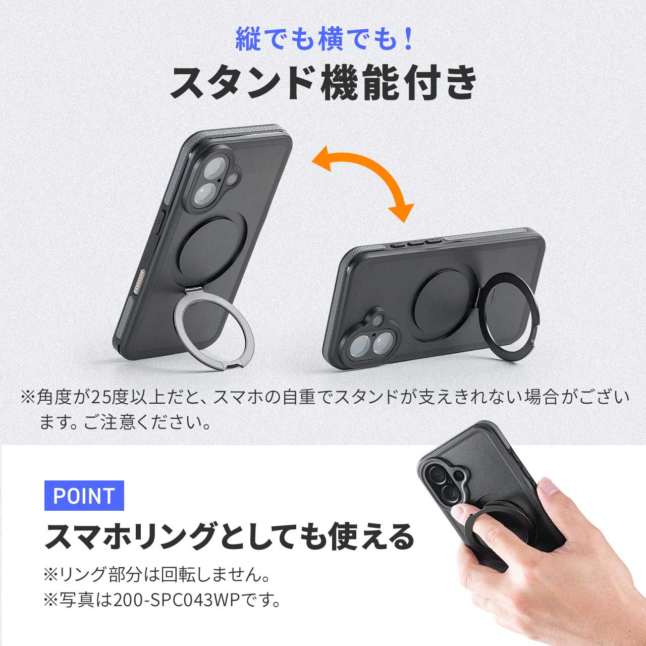 SANWA SUPPLY（サンワサプライ） iPhone17 防水ハードケース 耐衝撃