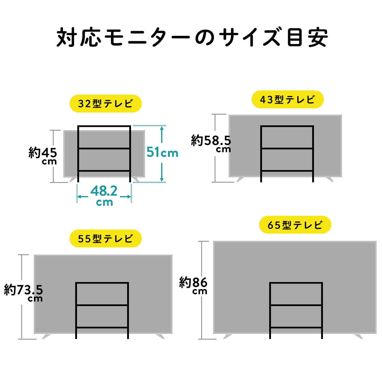 モニター裏 ラック 収納 棚 3段 幅48.2cm スリム 薄型 ハイタイプ テレビ ディスプレイ 画面 モニター裏収納ラック :200-STN057: サンワダイレクト - 通販 - Yahoo!ショッピング