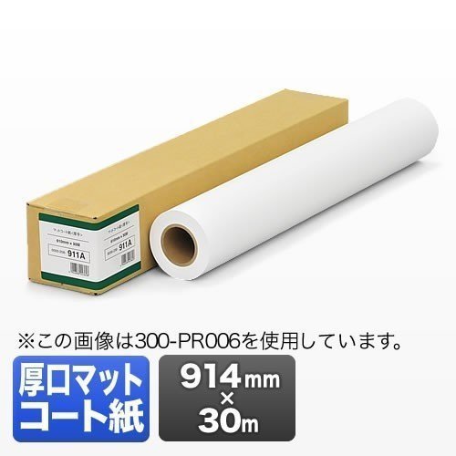 プロッター用紙 プリンタ 大判 ロール紙 厚口マットコート紙 914mm×30m エプソン＆キヤノン＆HP対応(取寄せ) 300 PR007 :300 PR007:サンワダイレクト