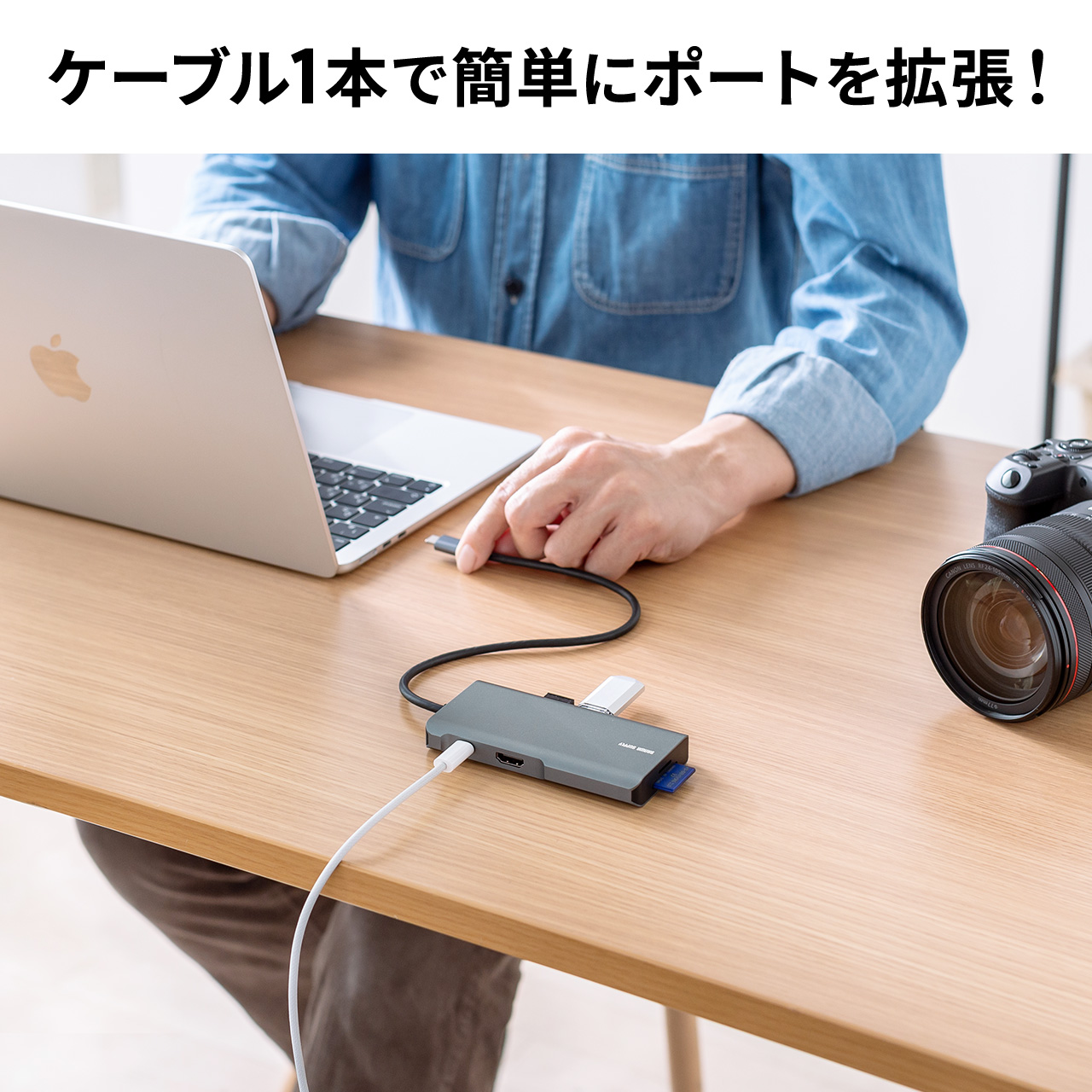 ドッキングステーション USB Type-C PD100W USB A HDMI 4K 30Hz SD microSD カードリーダー ポート 拡張 増設 追加 7ポート USB-C ドッキングハブ 400-ADR331