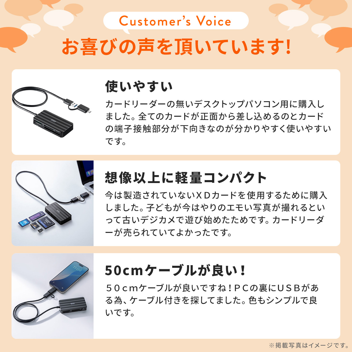 カードリーダー Type-C接続 USB A接...の詳細画像2