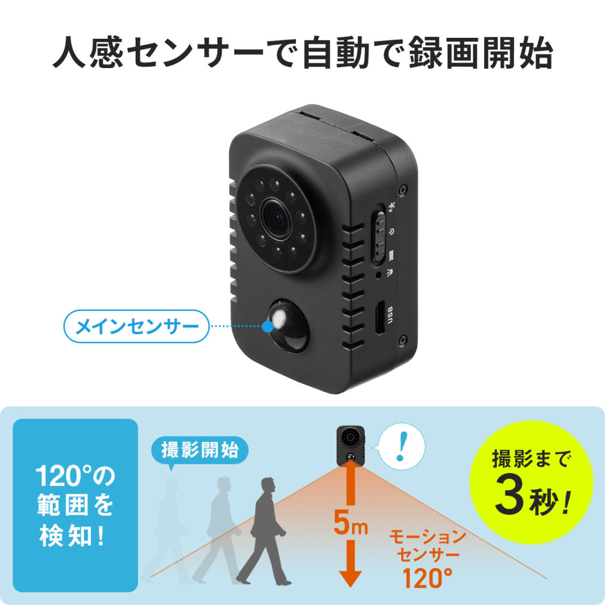 カメラ 防犯カメラ 小型カメラ 1080P 高画質 WiFi ネットワークカメラ 長時間録画録音 
