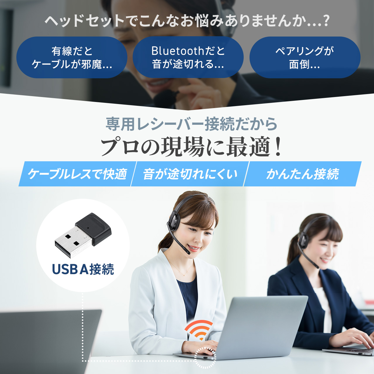 SANWA SUPPLY（サンワサプライ） ヘッドセット ワイヤレス 充電