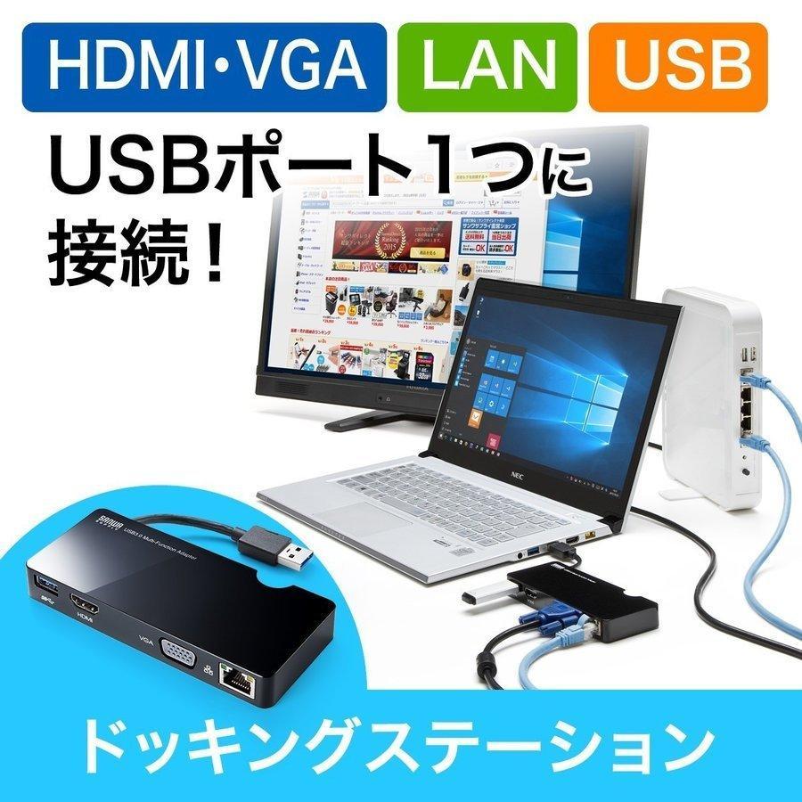 USB ドッキングステーション ディスプレイ接続 HDMI VGA USBハブ 有線