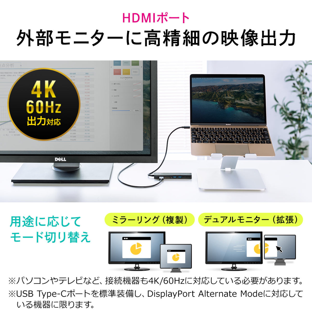 ドッキングステーション USB Type-C ハブ USBハブ HDMI SDカード microSDカード 有線LAN USB PD100W 拡張 増設 カードリーダー ドッキングハブ 400-HUB090BK｜sanwadirect｜08