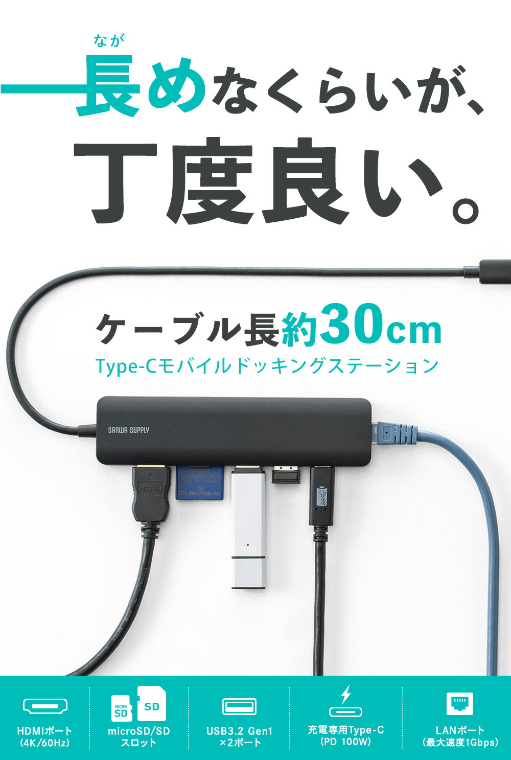 ドッキングステーション USB Type-C ハブ USBハブ HDMI SDカード