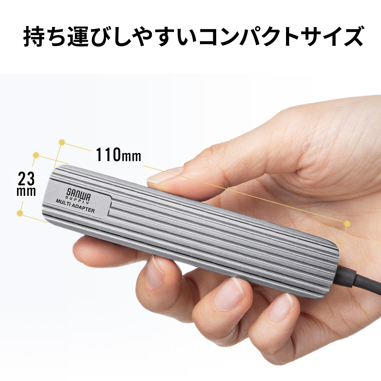 ドッキングステーション USB Type-C ハブ USBハブ HDMI 4K 60Hz SDカード microSDカード 拡張 増設 カードリーダー 小型 アルミ ケーブル長50cm 400-HUBC10GM