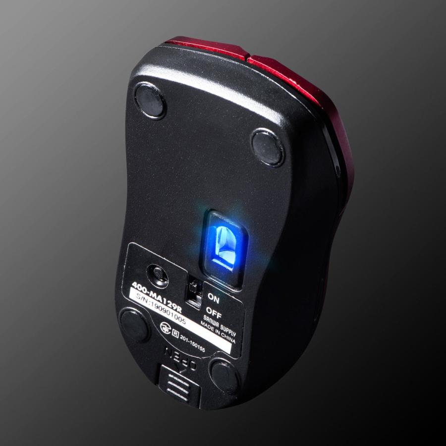 マウス ワイヤレスマウス 超小型　無線 Bluetooth ブルートゥース ブルーLEDセンサー 3ボタン 静音 モバイル 持ち運び 400-MA129｜sanwadirect｜18