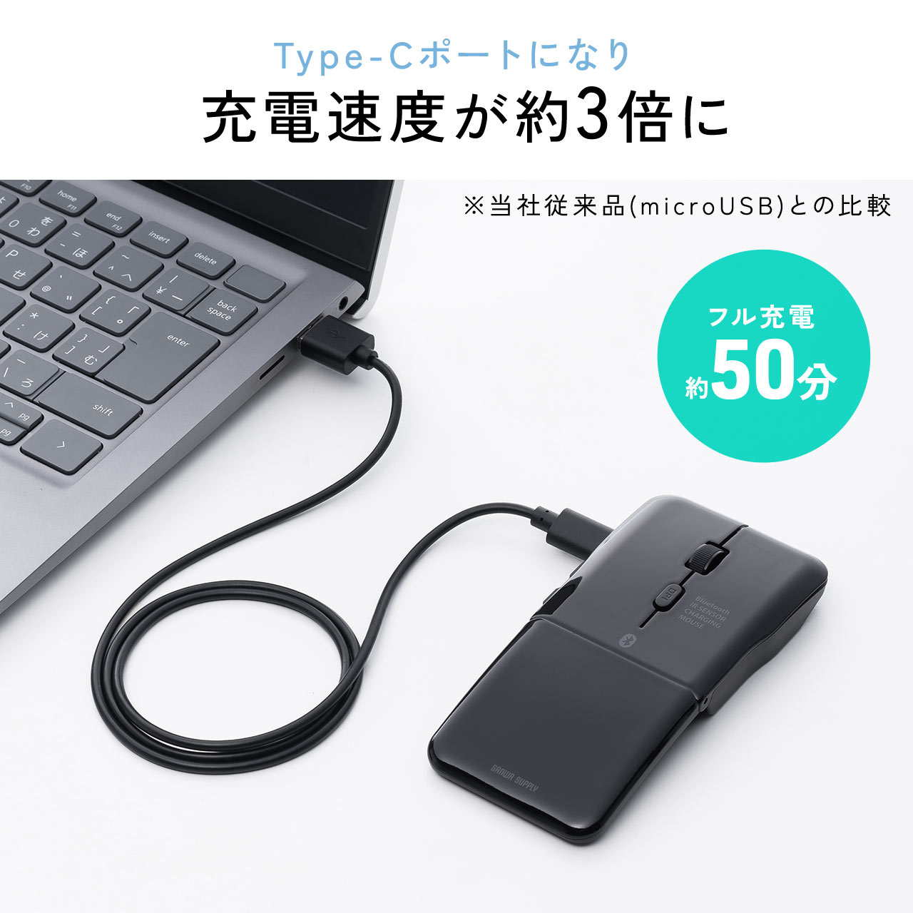 SANWA SUPPLY 薄型マウス Bluetooth 無線 ワイヤレス 折りたたみ