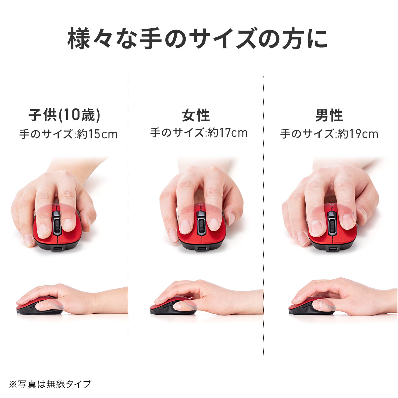 小型Bluetoothマウス USB-C充電式...の詳細画像3