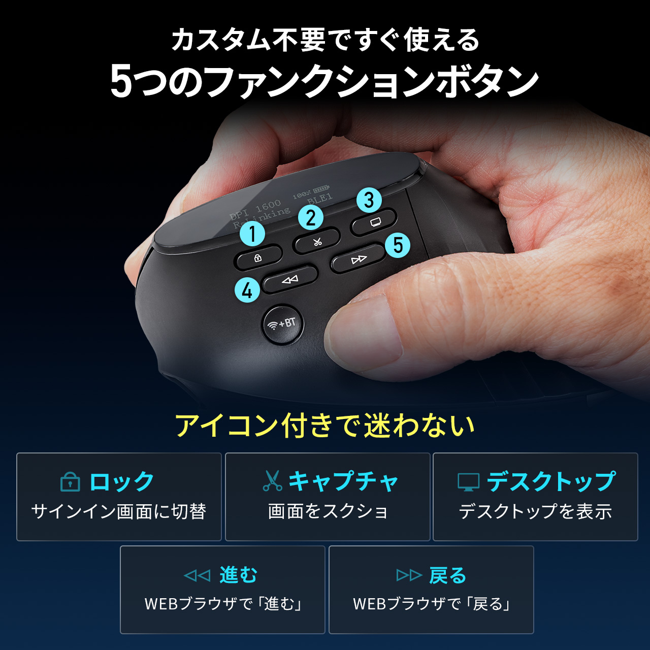 SANWA SUPPLY（サンワサプライ） ワイヤレスマウス 液晶画面 8000DPI 8