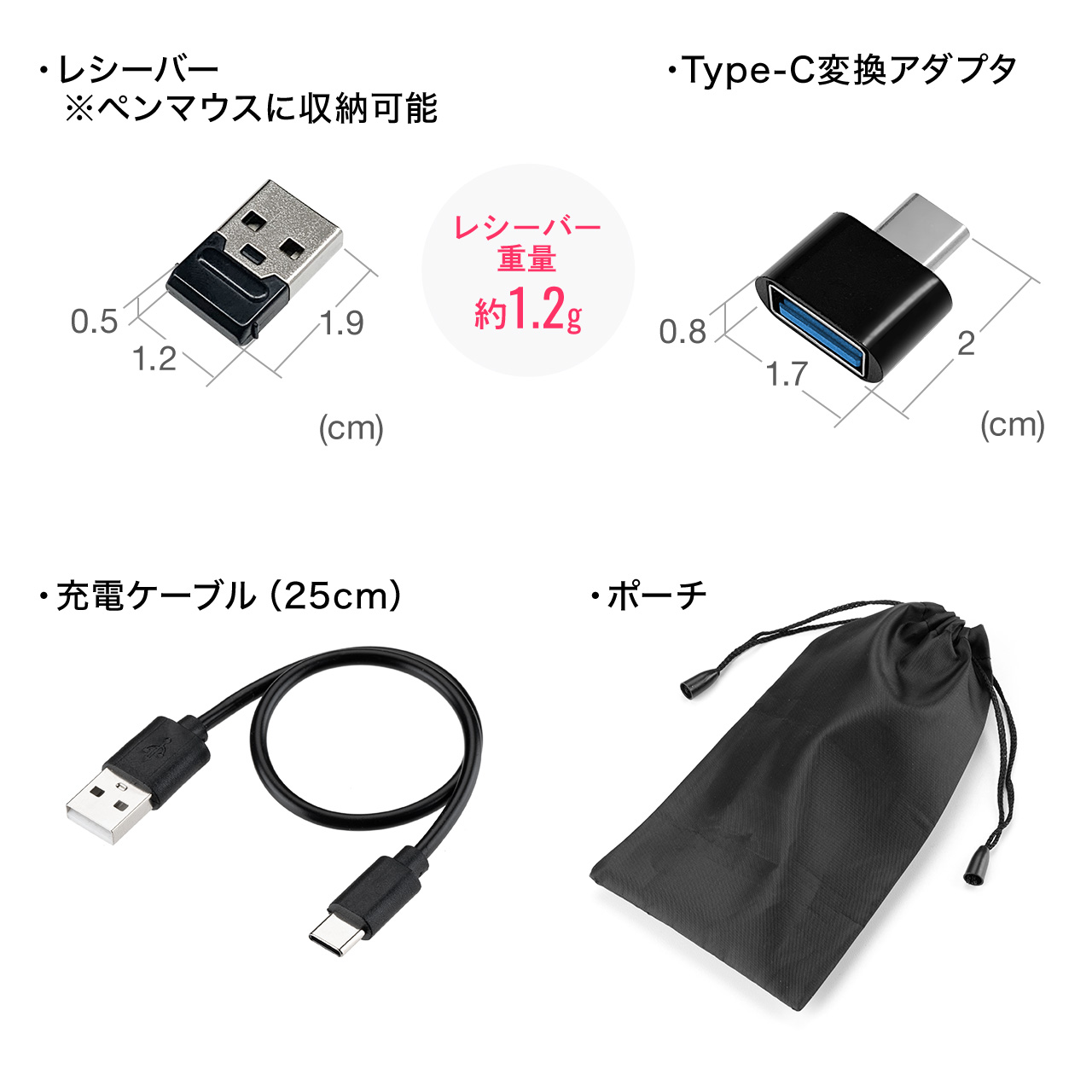 ペン型マウス マウス ペン型 Bluetooth USB A Type-C ワイヤレス接続 無線 Win/Mac/iOS/iPadOS/Android対応 充電式 ペンマウス 持ち運び プレゼン 400-MAWBT202｜sanwadirect｜18