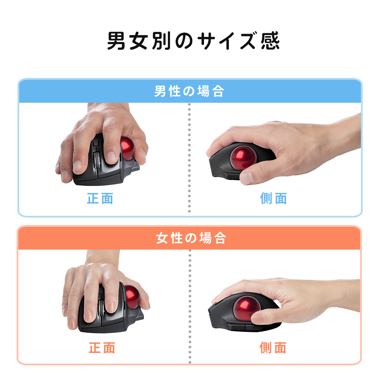 トラックボール マウス 小型 ワイヤレス 無線 2.4GHz Type-A 静音ボタン エルゴノミクス 親指操作 レーザー コンパクト 5ボタン nino ニノ 400-MAWTB180｜sanwadirect｜18