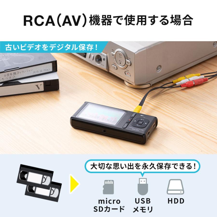 ビデオキャプチャー HDMI RCA キャプチャーボード 4K ゲームキャプチャー PC不要 ゲームレコーダー ゲーム配信 switch対応 PS4 PS5 実況 400-MEDI040｜sanwadirect｜04
