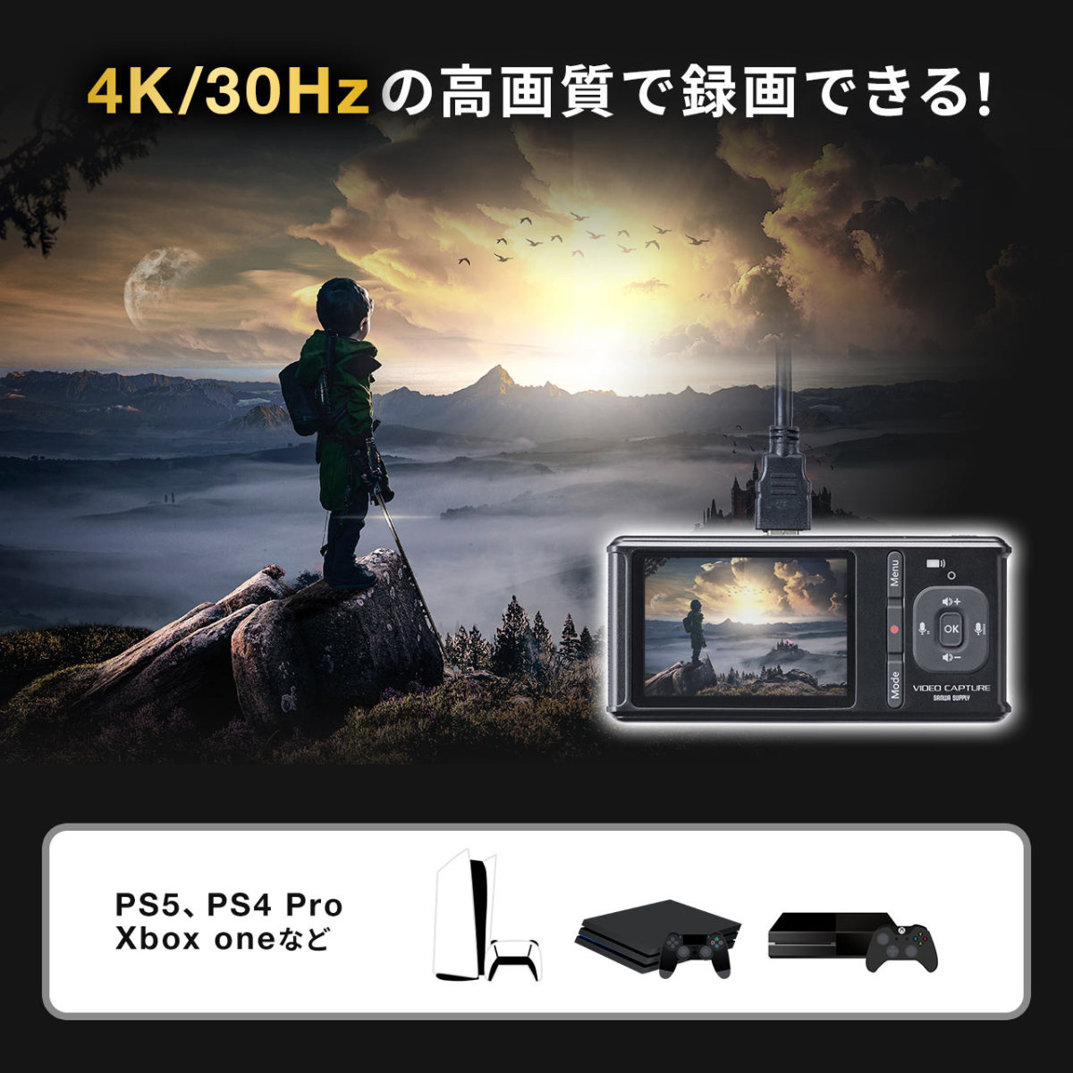 ビデオキャプチャー HDMI RCA キャプチャーボード 4K ゲーム