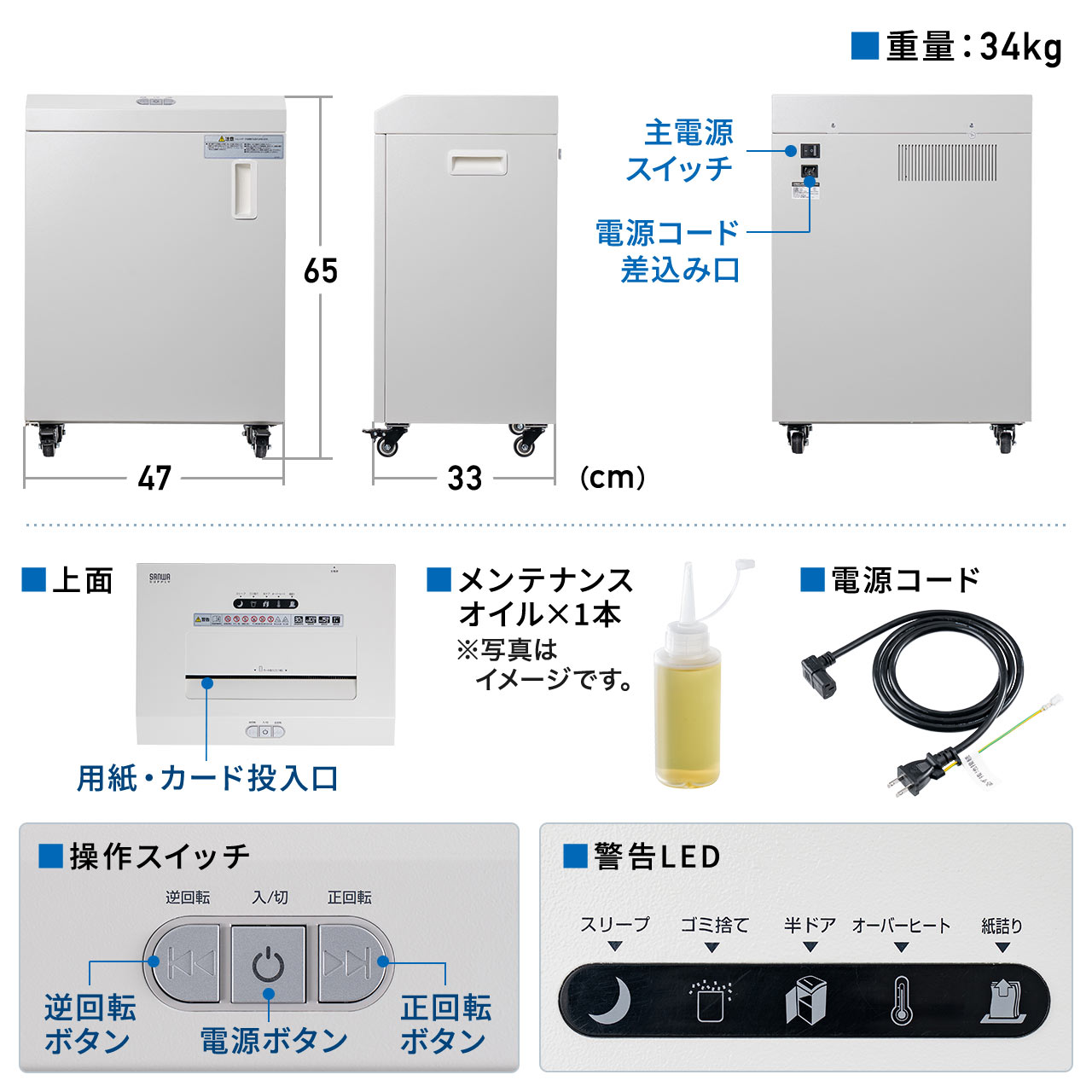 SANWA SUPPLY（サンワサプライ） シュレッダー 業務用 シュレッター